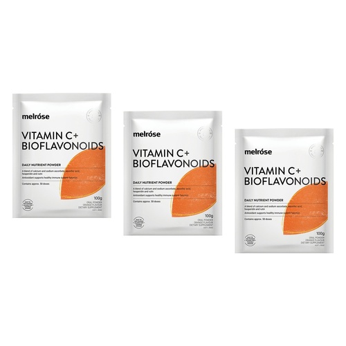 Melrose Health Vitamin C+ Bioflavonoids 100g x 8 Bundle of 3