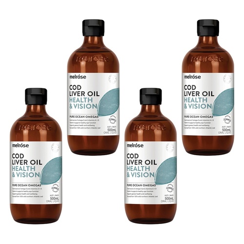 Melrose Cod Liver Oil Health & Vision 500mL Pack of 4