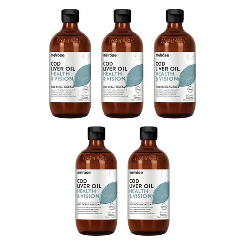 Melrose Cod Liver Oil Health & Vision 500mL Pack of 5