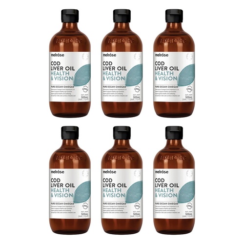 Melrose Cod Liver Oil Health & Vision 500mL Pack of 6