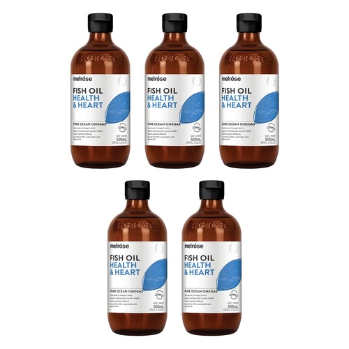 Melrose Health Fish Oil Health & Heart Lemon Lime 500mL Pack of 5