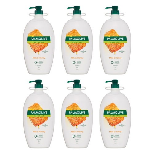 Palmolive Naturals Body Wash Milk & Honey Extracts 2L x 6 Bundle of 6
