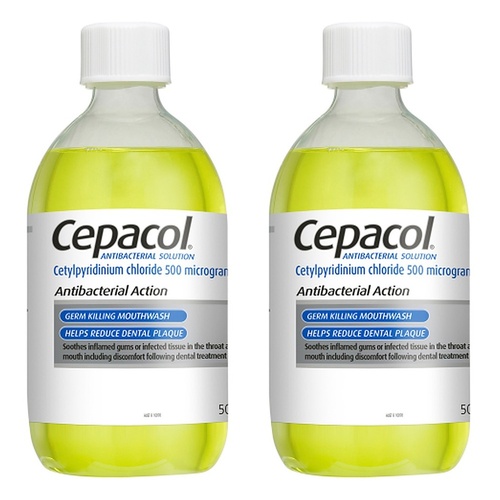 Cepacol Antibacterial Mouthwash Solution 500mL Pack of 2