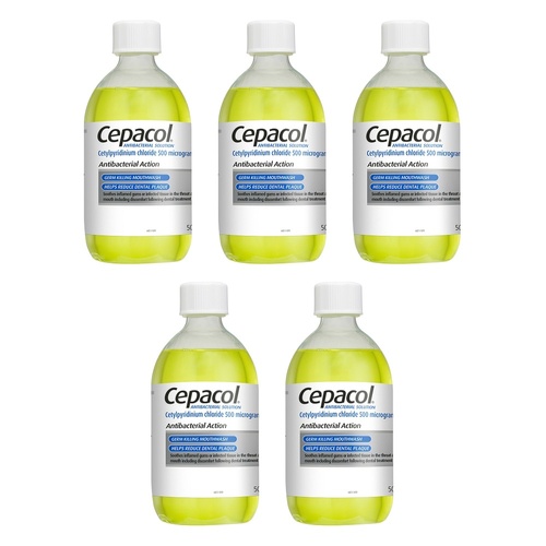 Cepacol Antibacterial Mouthwash Solution 500mL Pack of 5