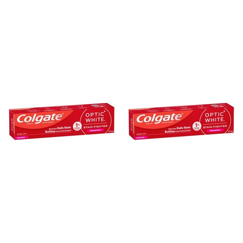 Colgate Optic White Stain Fighter Enamel Care Gentle Mint Toothpaste Pack of 2