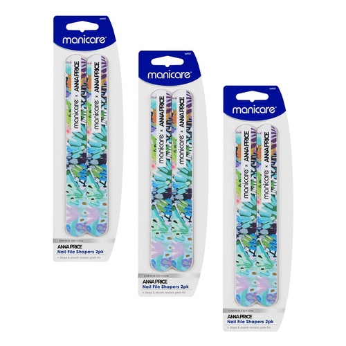 Manicare x Anna Price Nail File Shapers 2 Pack x 3 Bundle of 3