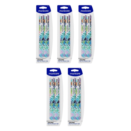 Manicare x Anna Price Nail File Shapers 2 Pack x 3 Bundle of 5
