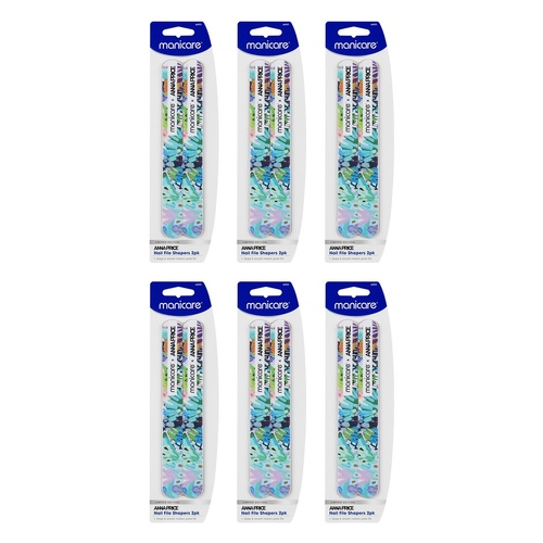 Manicare x Anna Price Nail File Shapers 2 Pack x 3 Bundle of 6