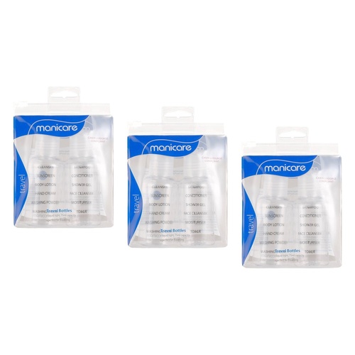 Manicare Travel Bottles 2 Pack x 3 Bundle of 3