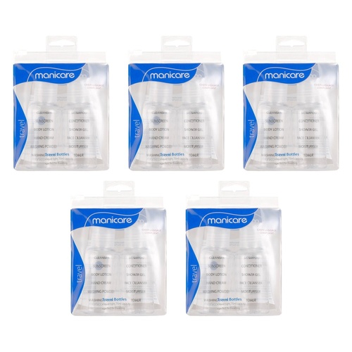 Manicare Travel Bottles 2 Pack x 3 Bundle of 5