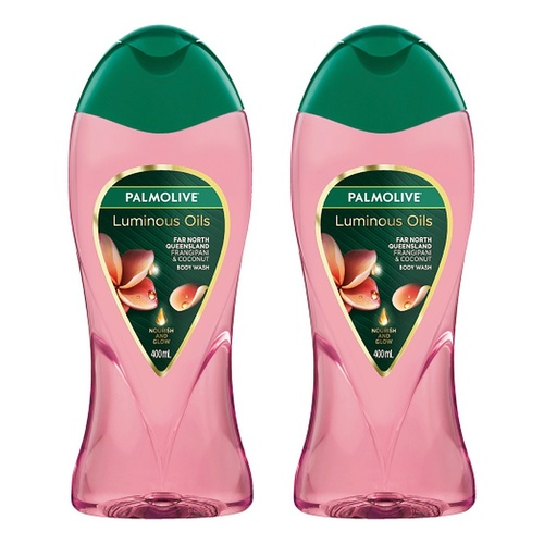 Palmolive Luminous Oils Shower Gel Coconut Oil with Frangipani 400mL Pack of 2