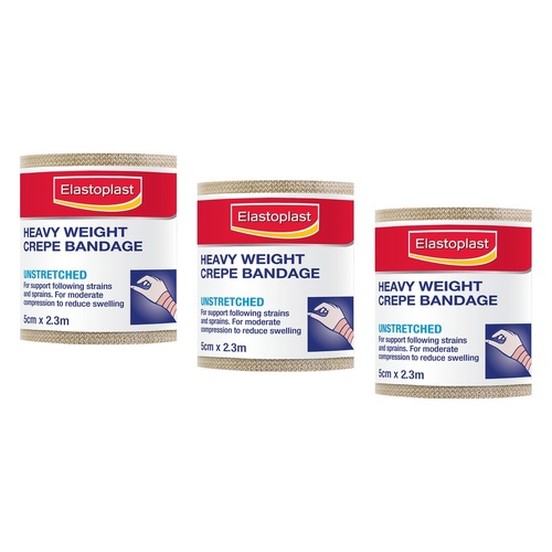 Elastoplast Heavy Crepe Bandage 5cm x 2.3m Pack of 3