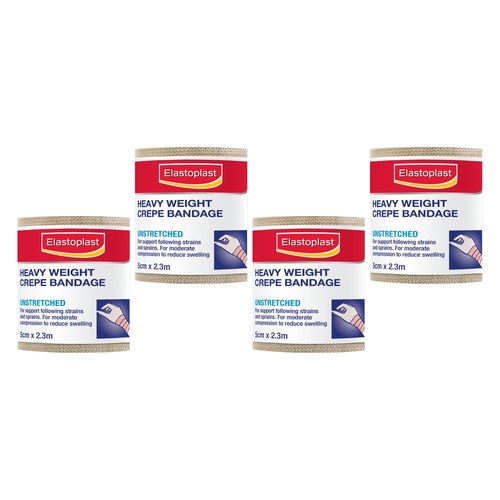Elastoplast Heavy Crepe Bandage 5cm x 2.3m Pack of 4