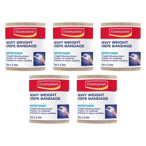Elastoplast Heavy Crepe Bandage 5cm x 2.3m Pack of 5