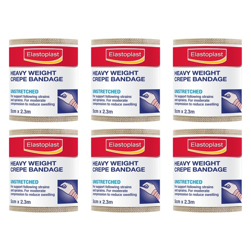 Elastoplast Heavy Crepe Bandage 5cm x 2.3m Pack of 6