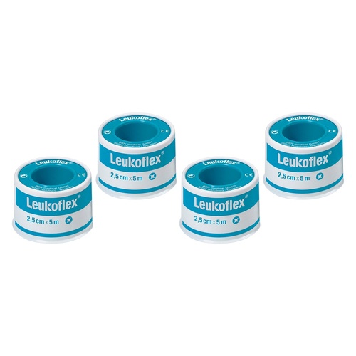 Leuko Leukoflex Low Allergy Adhesive Medical Tape 2.5cm x 5m Pack of 4