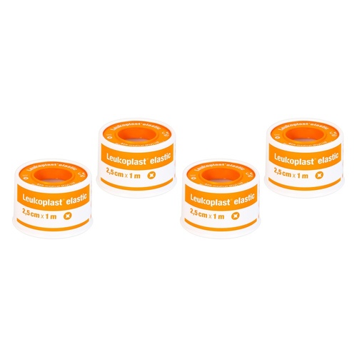 Leuko Leukoplast Elastic Rubber Tape 2.5cm x 1m Pack of 4
