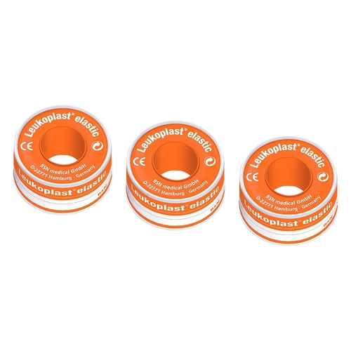 Leuko Leukoplast Elastic Tan Zinc Oxide Tape 2.5cm x 2.5m Pack of 3
