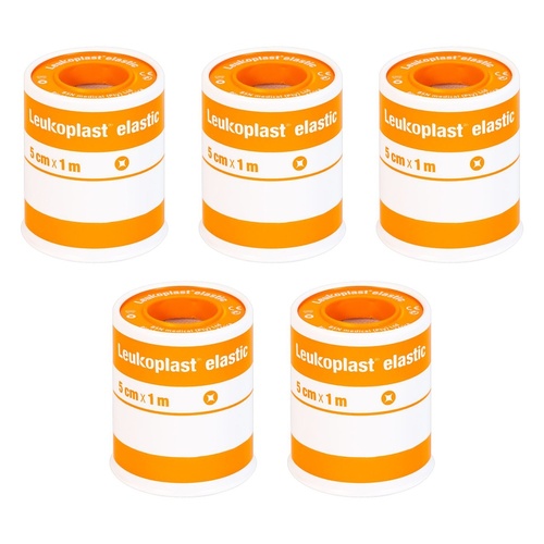 Leuko Leukoplast Elastic Rubber Tape 5cm x 1m Pack of 5