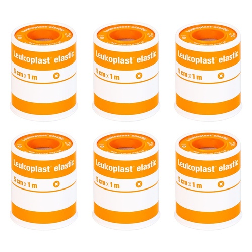 Leuko Leukoplast Elastic Rubber Tape 5cm x 1m Pack of 6