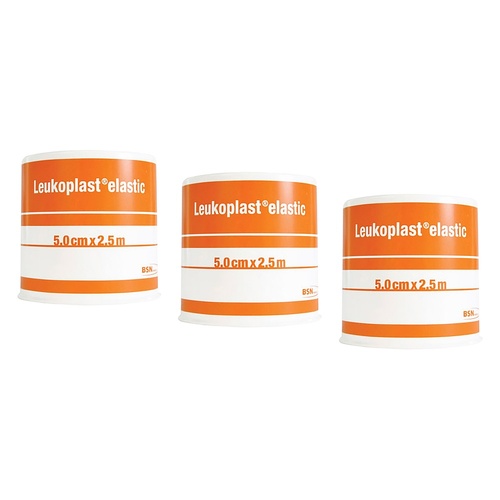 Leukoplast Elastic Zinc Oxide Tape Tan 5cm x 2.5m Pack of 3