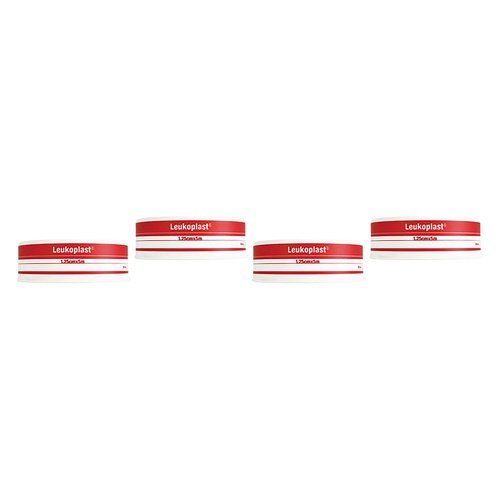 Leuko Leukoplast Normal Tan Zinc Oxide Tape 1.25cm x 5m Pack of 4