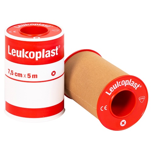 Leuko Leukoplast Standard Plastic Medical Tape Tan 7.5cm x 5m 4 Pack