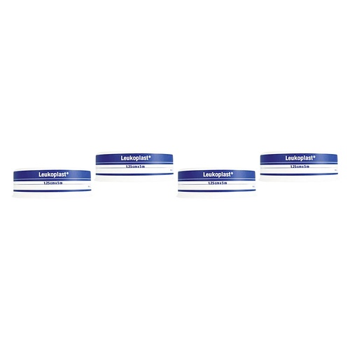 Leuko Leukoplast Waterproof White Medical Tape 1.25cm x 5m Pack of 4