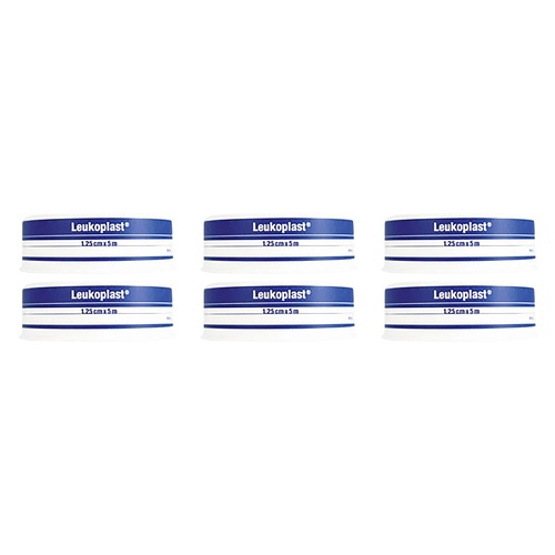 Leuko Leukoplast Waterproof White Medical Tape 1.25cm x 5m Pack of 6