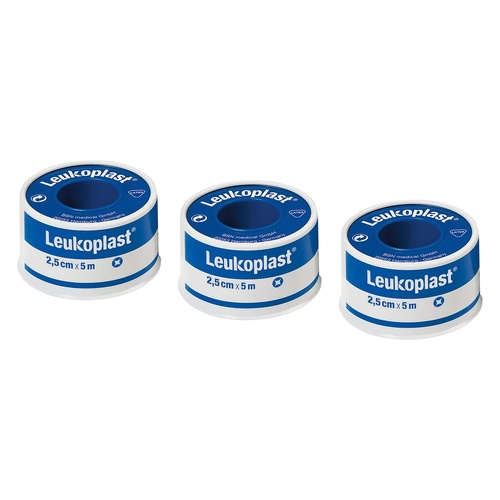 Leuko Leukoplast Waterproof White Medical Tape 2.5cm x 5m Pack of 3