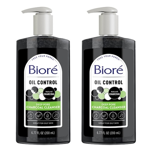 Biore Deep Pore Charcoal Cleanser 200mL Pack of 2