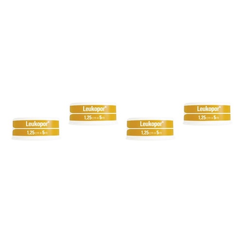 Leuko Leukopor Low Allergy Microporous Tape 1.25cm x 5m Pack of 4