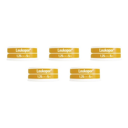 Leuko Leukopor Low Allergy Microporous Tape 1.25cm x 5m Pack of 5