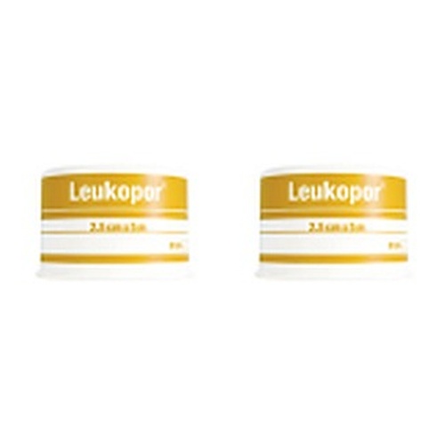 Leukopor Low Allergy Wound Tape 2.5cm x 5m Pack of 2