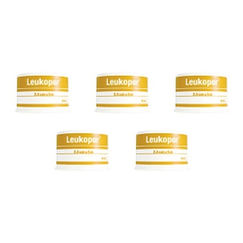 Leukopor Low Allergy Wound Tape 2.5cm x 5m Pack of 5