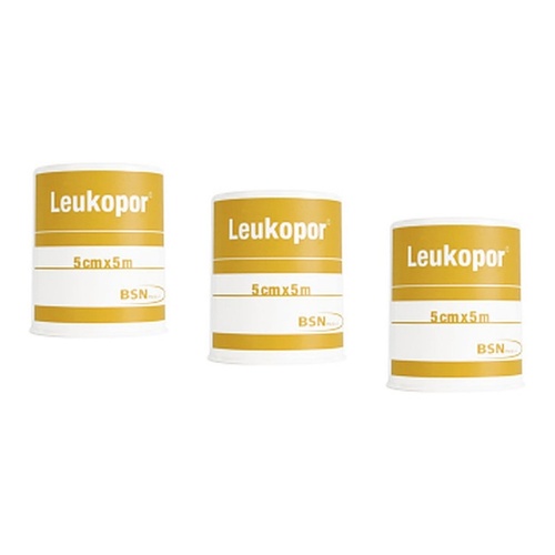 Leukopor Low Allergy Tape 5cm x 5m Pack of 3