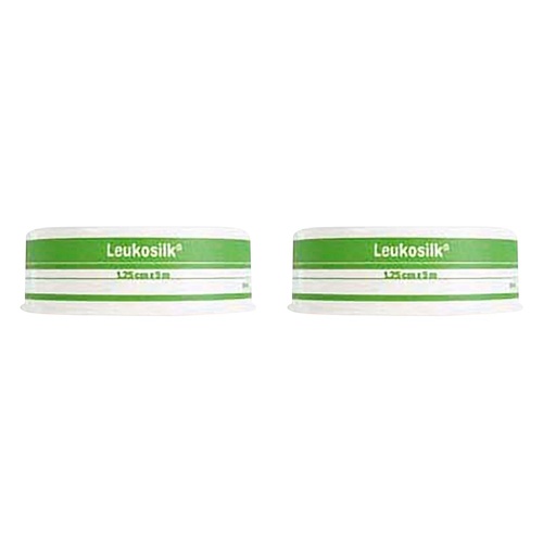 Leukosilk Low Allergy Medical Tape 1.25cm x 5m Pack of 2