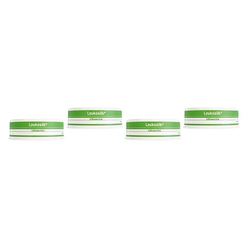Leukosilk Low Allergy Medical Tape 1.25cm x 5m Pack of 4