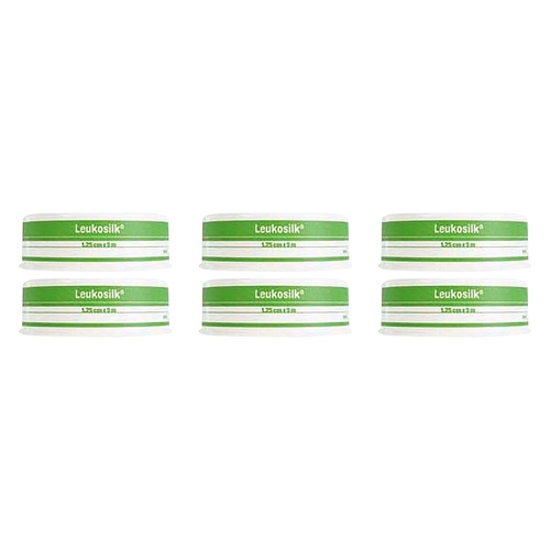 Leukosilk Low Allergy Medical Tape 1.25cm x 5m Pack of 6