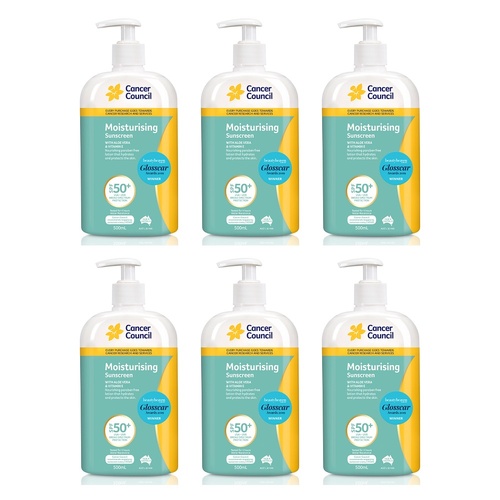 Cancer Council Moisturising Sunscreen SPF 50+ 500mL Pack of 6