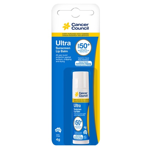 Cancer Council Ultra Sunscreen Lip Balm SPF 50+ 4g