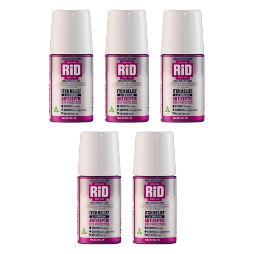 Rid Itch Relief 3in1 Repellent Roll-On 50mL Pack of 5