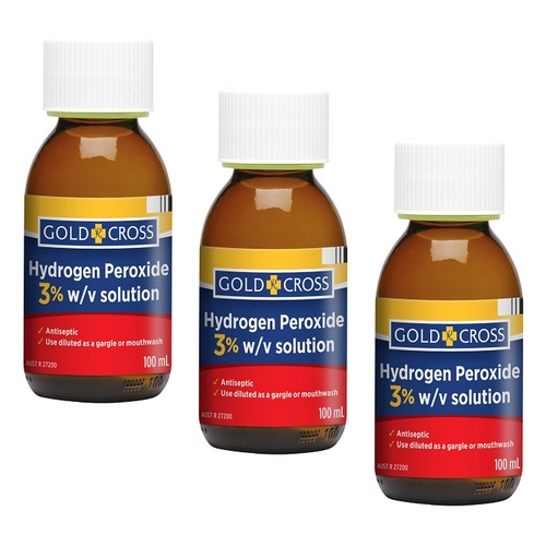 GOLDX Hydrogen Peroxide 3% 100mL Pack of 3