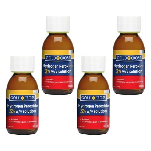 GOLDX Hydrogen Peroxide 3% 100mL Pack of 4