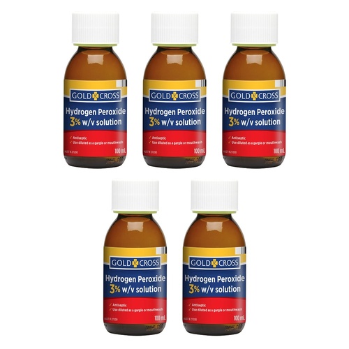 GOLDX Hydrogen Peroxide 3% 100mL Pack of 5