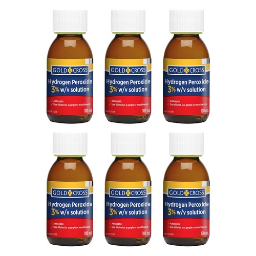 GOLDX Hydrogen Peroxide 3% 100mL Pack of 6