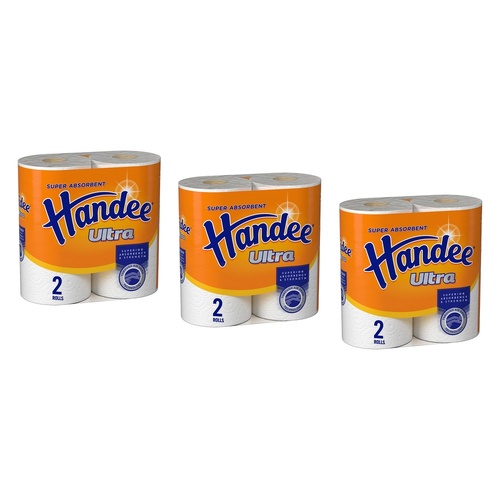 Handee Ultra Paper Towels White 2 Pack x 6 Bundle of 3