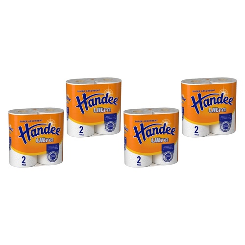 Handee Ultra Paper Towels White 2 Pack x 6 Bundle of 4