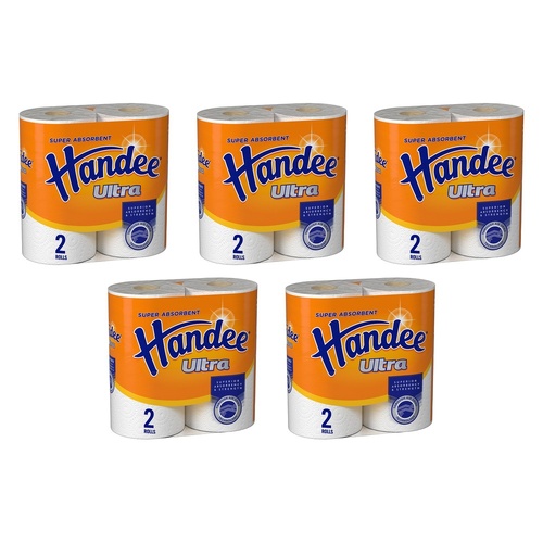 Handee Ultra Paper Towels White 2 Pack x 6 Bundle of 5