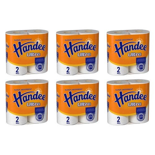 Handee Ultra Paper Towels White 2 Pack x 6 Bundle of 6